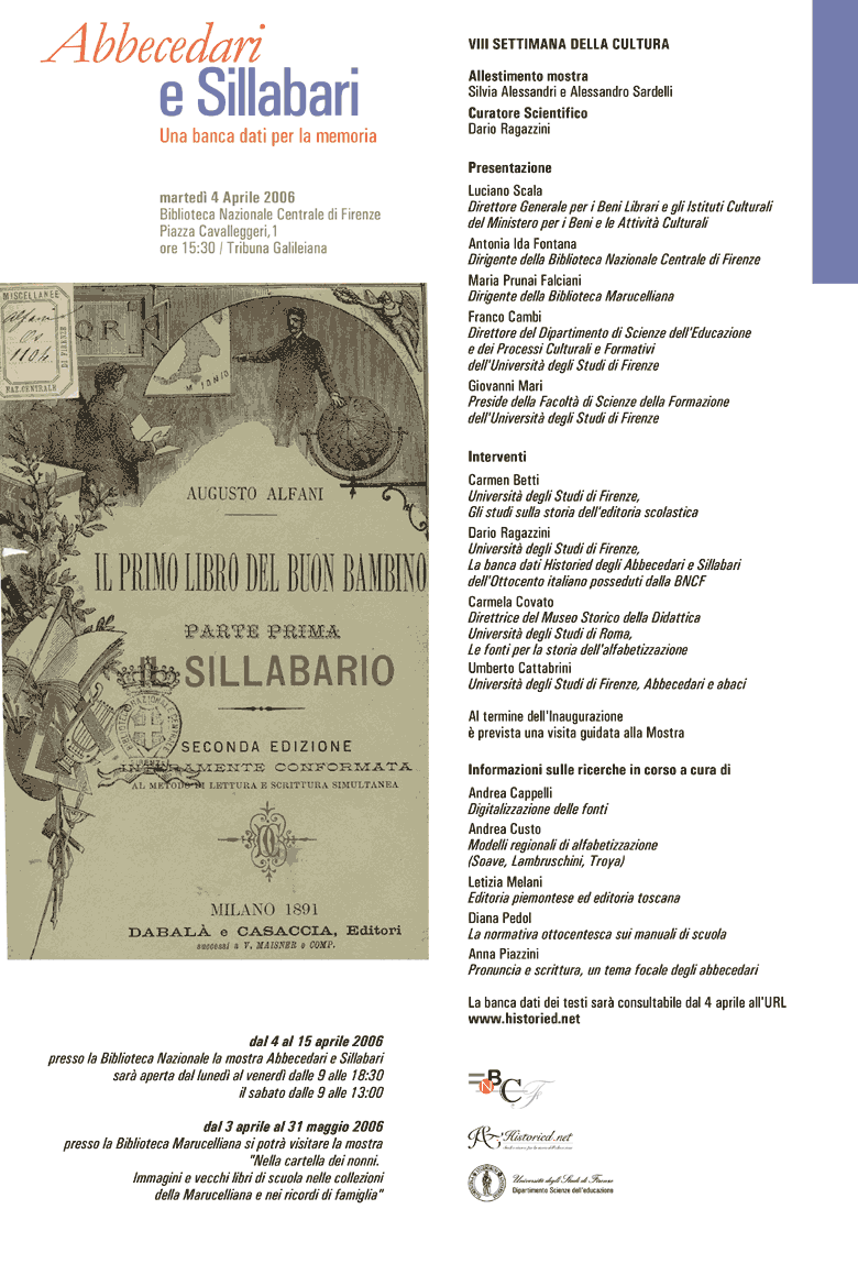 Invito mostra abbecedari e sillabari